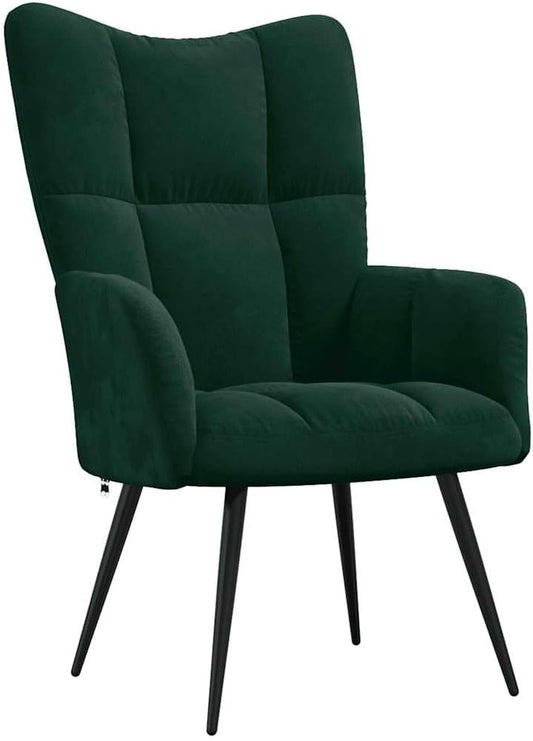 Relaxfauteuil – Relaxstoel – Fauteuil – Zetel – Lounge Chair – Donkergroen Velvet – Stalen Frame – Comfortabele Foam Vulling