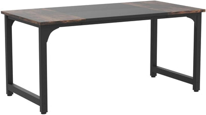 Tribesigns Computer Desk 160x80CM Large Industrial Desk for Home Office, PC and Laptop Workstation with Spacious Worktop and Leg Space, Sturdy Metal Frame (Rustic Brown)