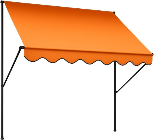 Angerer Freizeitmöbel GmbH Klemluifel exclusief, luifel voor zonwering, montage zonder boren en pluggen, ideale balkonluifel voor huurwoningen (oranje, 150 cm)