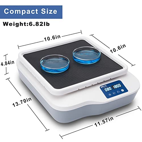ONiLAB Digitale orbital shaker instelbare snelheid 40-200 tpm, capaciteit 2 kg, Orbital Rotator Shaker met continue modus (tijd op nul instellen) of timermodus, lcd-display