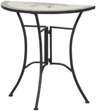Siena Garden Tafel Stella, 35,5 x 70 x 71,5 cm, frame: staal, gepoedercoat in mat zwart, oppervlak: mozaïek, tafelblad: keramiek