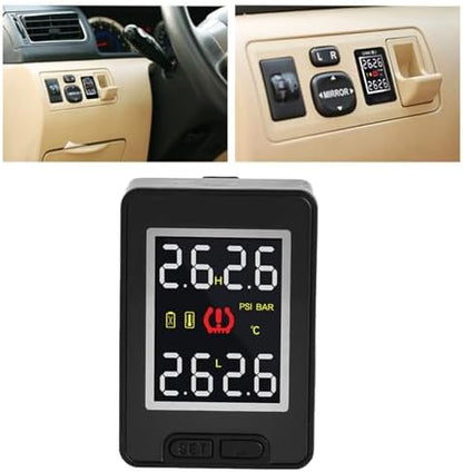 Car Tire Pressure System TPMS met 4 interne sensoren compatibel met voertuigen voor real-time monitoring van bandendruk en temperatuur