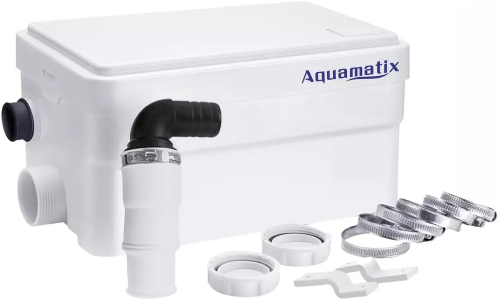 Douchepomp – Afvoerpomp – Broyeur – Waterpomp – Badkamerpomp – Compacte Stille Motor 250W – 135L/min Debiet, 10m Verticale Pompafstand