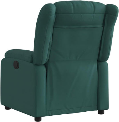 Elektrische Massagestoel, Fauteuil, Verstelbare Rugleuning, Voetsteun, Tv-Stoel, Relaxstoel met Ligfunctie, Ligstoel, Gestoffeerde Stoel, Fauteuil (lichtgrijs) (Donkergroen #29)