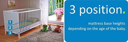 Babyledikant – Babebedje – Kinderbed – Babybed – Ledikant – Verstelbaar In Hoogte – Ombouwbaar Tot Juniorbed – Met Aloe Vera Foam Matras – Met Tandrails – Wit