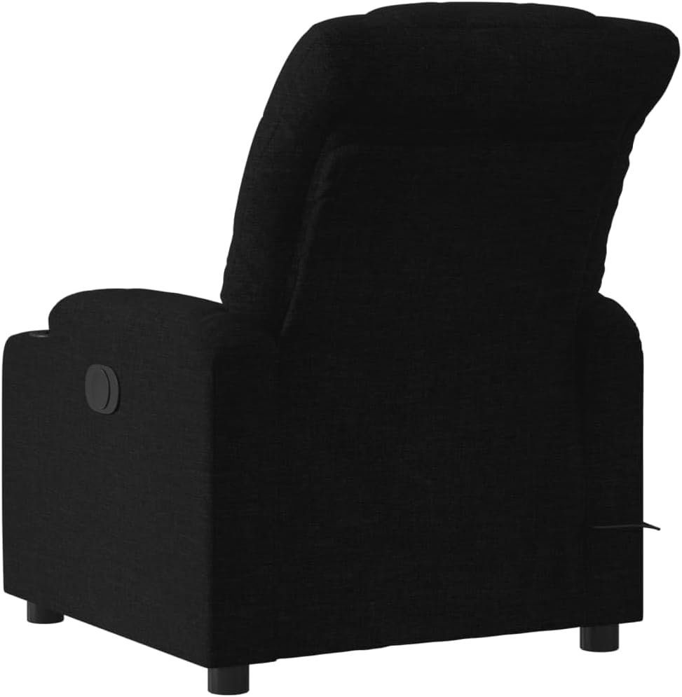 Elektrische Massagefauteuil – Relaxstoel – Massagestoel – Verstelbare Fauteuil – Lounge Stoel – 6-Punts Vibratiemassage – Stofbekleding Zwart