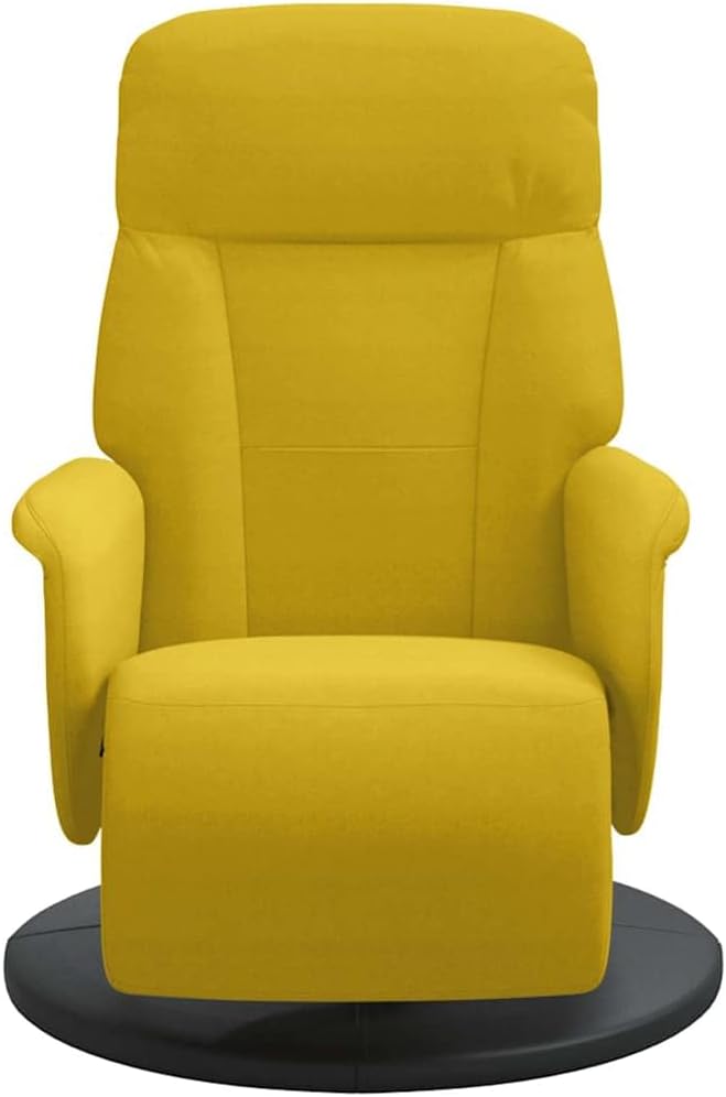 Relaxstoel met voeteneinde, geel, fluweel, tv-stoel met ligfunctie, enkele ligstoel, relaxstoel voor woonkamer, slaapkamer - QUORE
