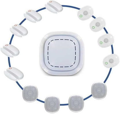 Lifebox, Alarminstallatie voor huis, draadloos, 3-in-1, detectie van aanwezigheid en opening, XXL, veiligheidssysteem, wit