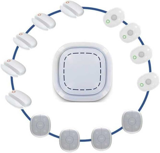 Lifebox, Alarminstallatie voor huis, draadloos, 3-in-1, detectie van aanwezigheid en opening, XXL, veiligheidssysteem, wit