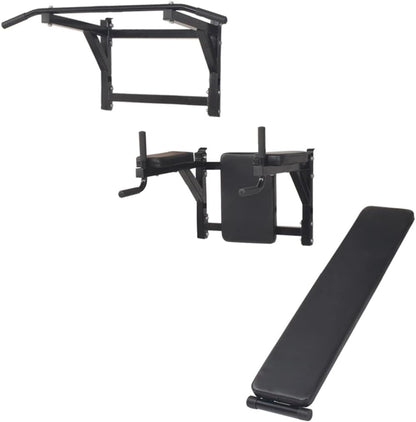 vidaXL Fitness Device Wall-Mounted Black Fitness Device Gym Sports - QUORE