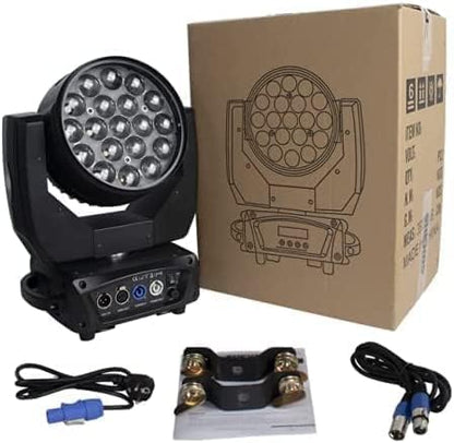SHEHDS bewegen hoofd licht LED 19x15W RGBW 4 in 1 straal/wassen/zoom effect schermlichten DMX professionele controle zijn geactiveerde DJ verlichting voor Kerstmis discotheek en nachtkast
