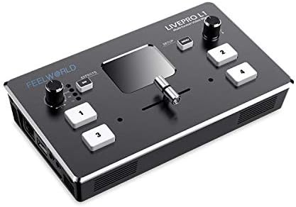 FEELWORLD L1 Plus Multi Camera Video More with PTZ Controller Chroma-Key 4 HDMI Inputs USB3.0 Output Format 2 inch Touch Screen Real Time Production Live - QUORE