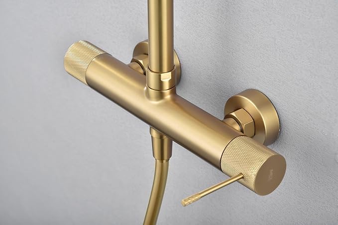 Douchekolom – Doucheset – Douchepanel – Douchestang – Thermostaatkraan – Grote 20 cm Regendouche – Thermostatische Messingkraan