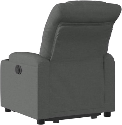 Relaxstoel – TV Stoel – Fauteuil – Sta-Op Stoel – Relaxfauteuil – Elektrische Opsta-Ondersteuning – Handmatig Verstelbare Rug- En Voetensteun – Donkergrijze Polyester Bekleding