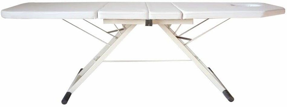 3-Zones Light Folding Chair Beauty Salon Spa Tattoo Bed Fold Zones Mobile Folding Massage Sofa Cosmetic Lounger Beauty Salon PVC Cosmetology Massage Chair Massage Table White - QUORE