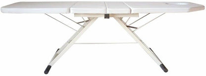 3-Zones Light Folding Chair Beauty Salon Spa Tattoo Bed Fold Zones Mobile Folding Massage Sofa Cosmetic Lounger Beauty Salon PVC Cosmetology Massage Chair Massage Table White - QUORE
