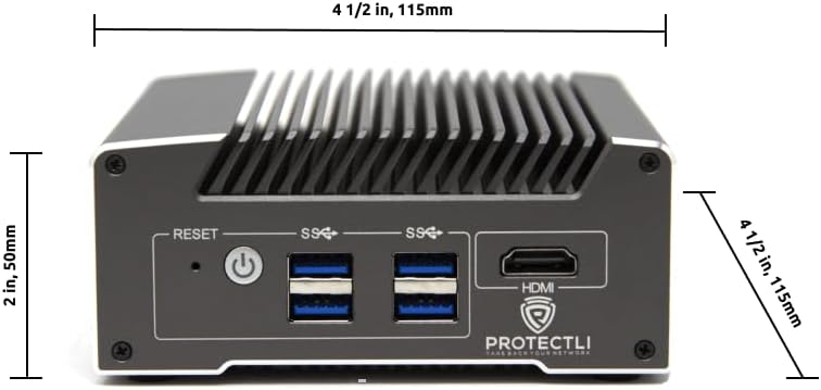 Protectli Vault V1210-2 poort, micro-apparaat/mini-pc - Intel N5105, 2 x 2,5 G NIC's, 4 GB LPDDR RAM on-board, 32 GB eMMC on-board, 250 GB NVMe SSD