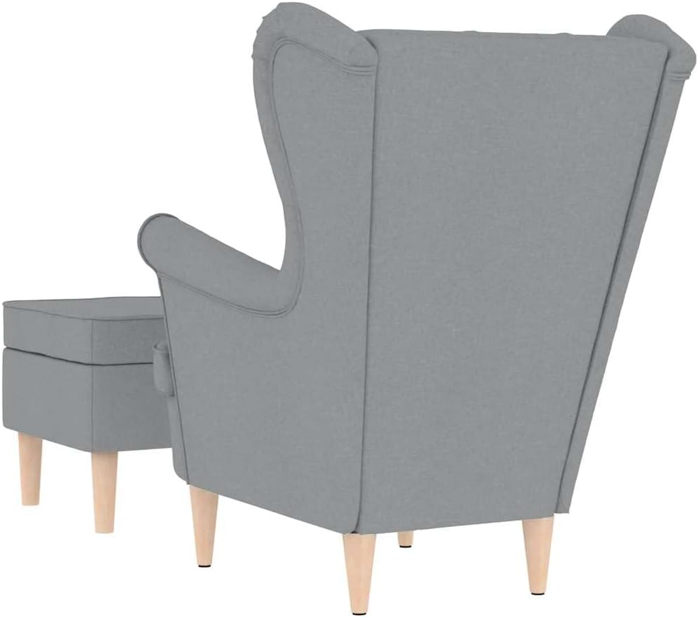 Relaxstoel – Fauteuil – Loungestoel – Draaifauteuil – TV Stoel – Lichtgrijs – Duurzaam Polyesterweefsel – Geïntegreerde Voetensteun en Zeer Sterk Schuim