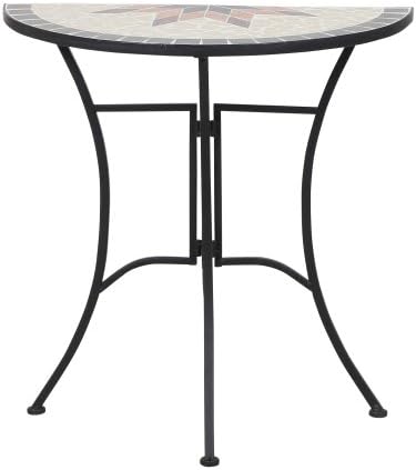 Siena Garden Tafel Stella, 35,5 x 70 x 71,5 cm, frame: staal, gepoedercoat in mat zwart, oppervlak: mozaïek, tafelblad: keramiek