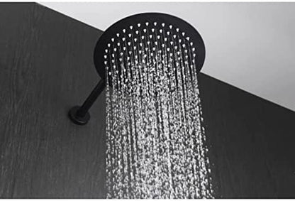 Douche Set – Douchekraan – Handdouche – Hoofddouche – Mengkraan – Matte Zwarte Afwerking – 25 cm Ronde Roestvrijstalen Hoofddouche