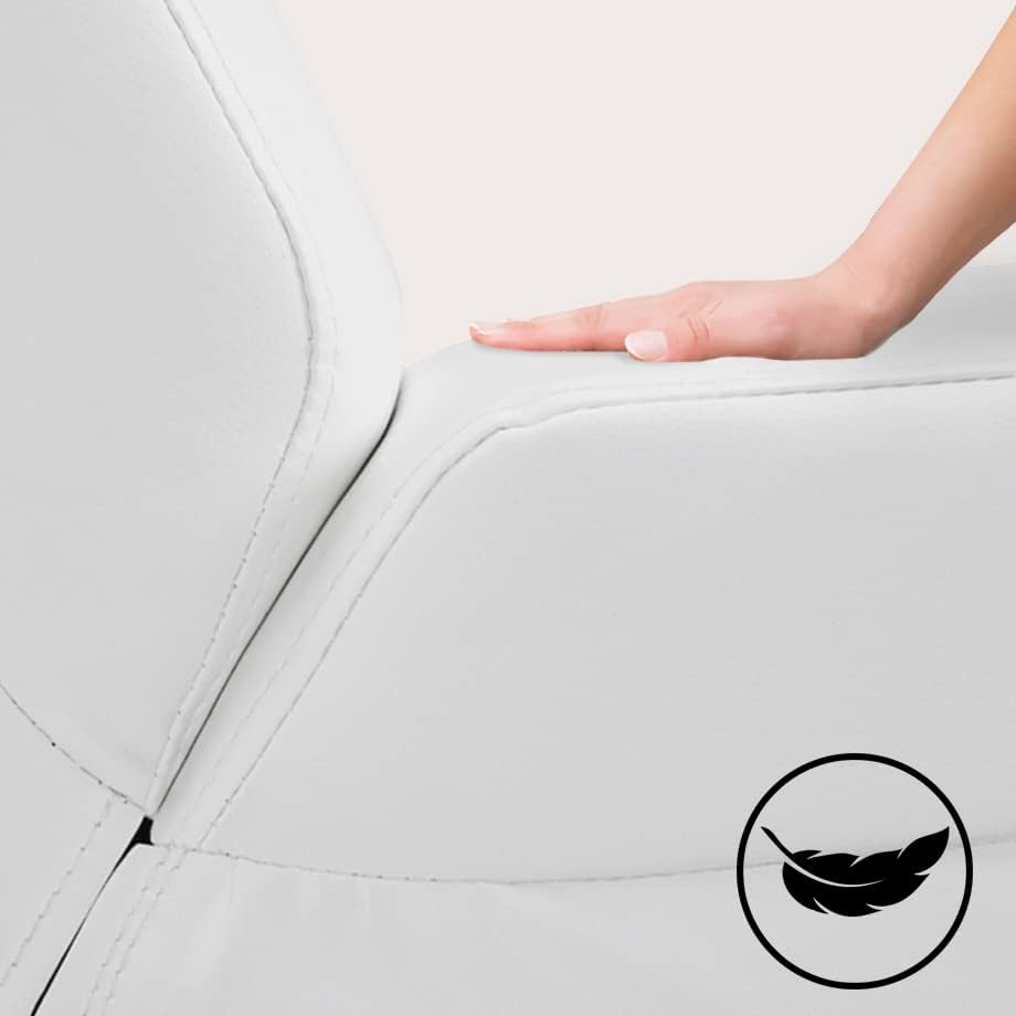 Casaria Relax Chair XXL London 186 x 89 x 55 cm Ergonomic Faux Leather Padded 180 kg Load Capacity Living Room Office Indoor Chaise Lounge Relax Chair White - QUORE