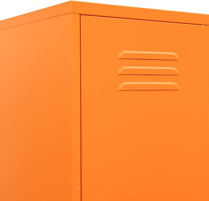 Gecheer Closet, Changing Cabinet, Metal Cabinet, Metal Cabinet, File Cabinet, Storage Cabinet, Cabinet with 4 Shelves, Steel, Orange, 35 x 46 x 180 cm - QUORE