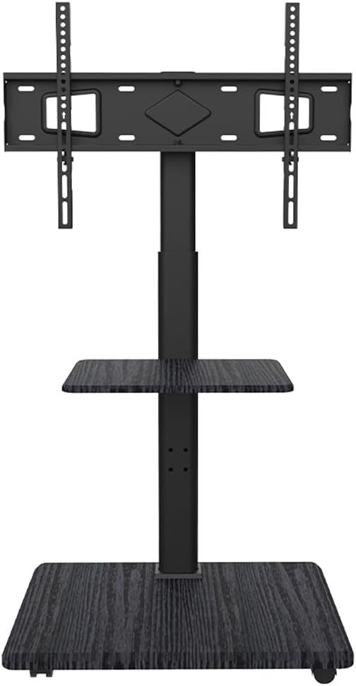 Mobiele TV-Standaard Zwart – TV-Vloerstandaard, TV-Statief, TV-Trolley, TV-Onderstel – Met Opbergruimte – Geschikt Voor 32-70 Inch, 45 Kg