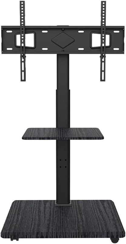 Mobiele TV-Standaard Zwart – TV-Vloerstandaard, TV-Statief, TV-Trolley, TV-Onderstel – Met Opbergruimte – Geschikt Voor 32-70 Inch, 45 Kg