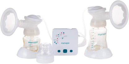 Mamajoo Elektrische dubbele borstkolf, draagbaar met drinkopzetstuk, borstkolf met USB, borstpomp voor dagelijks gebruik, zuigfles voor baby's, effectieve borstpomp voor zachte borstkolven