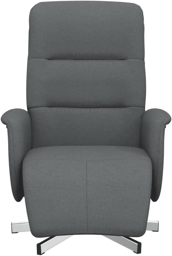 Verstelbare Fauteuil – Relaxstoel – Ligstoel – Lounge Chair – Draaifauteuil – Donkergrijs – Met Voetensteun – 360° Draaibaar – Stoffering 100% Polyester