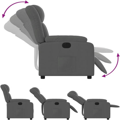 Elektrische Massagestoel, Fauteuil, Verstelbare Rugleuning, Voetsteun, Tv-Stoel, Relaxstoel met Ligfunctie, Ligstoel, Gestoffeerde Stoel, Fauteuil (lichtgrijs) (Donkergrijs #13)