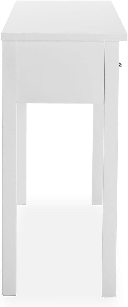 Versa Niza Smalle hal of vestibule Entree hal meubilair, Console Tafel, met 3 laden, Afmetingen (H x B x H) 80 x 35 x 90 cm, Hout, Kleur Wit