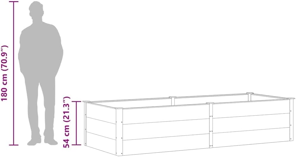 vidaXL Planter 250x100x54cm HKC gray - QUORE