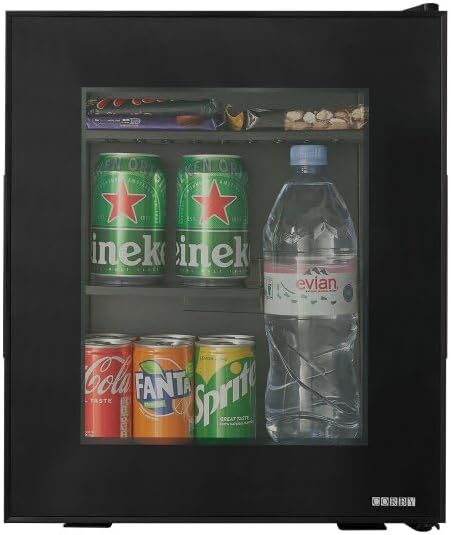 Corby Eton E glazen deur minibar in zwart – EU-stekker