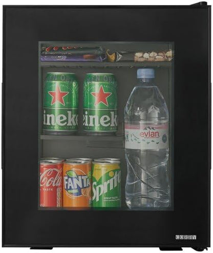 Corby Eton E glazen deur minibar in zwart – EU-stekker