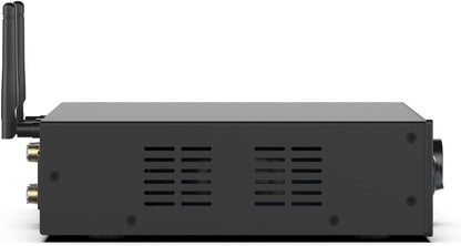 Arylic A100 Draadloze Full Digital HiFi-versterker met FM-radio, 100 W × 2 wifi-en bluetooth-audio-ontvangers, ondersteunt AirPlay, Spotify Connect, Multiroom, ideaal voor KTV, thuisbioscoop en radio.