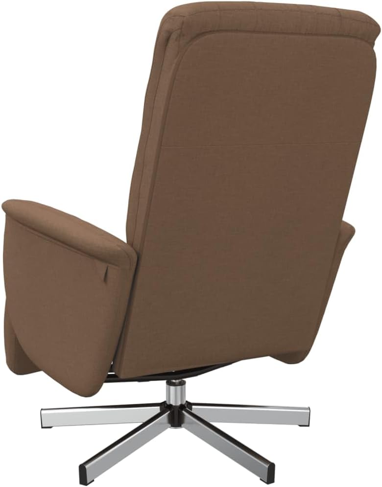 Fauteuil – Relaxstoel – Zitzetel – Loungefauteuil – Draaifauteuil – Verstelbare Rugleuning – 360° Draaibaar – Bruin Stof