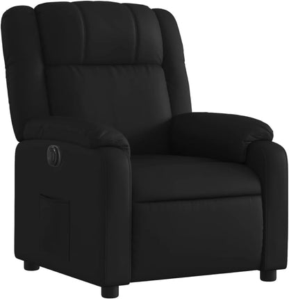 Elektrische Relaxstoel – Relaxfauteuil – Tv-stoel – Ligstoel – Kantelstoel – Zwart Kunstleer – Automatische Ligfunctie Tot 135 Graden – Stevig Hout-Metaal Frame