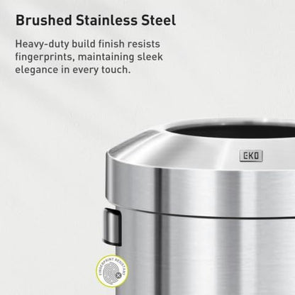 EKO EK9055-60L Urban Commercial Open Top Trash Can, roestvrij staal, 60 L