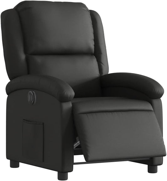vidaXL Armchair electric adjustable genuine leather black, massage chair, recliner chair, recliner chair, recliner chair, recliner chair, recliner chair, sleeping chair