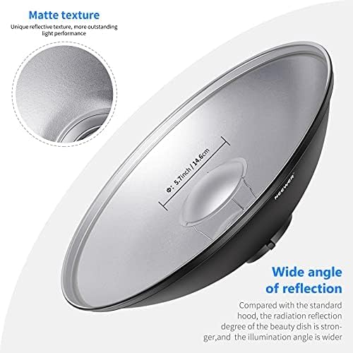 NEEWER 55 cm metalen schoonheidsschotel Bowens Mount Reflector met witte diffuser, honingraatrooster voor stroboscoopflits videolamp, compatibel met Godox AD600 NEEWER CB60 Q4 Vision 4 S101-serie,