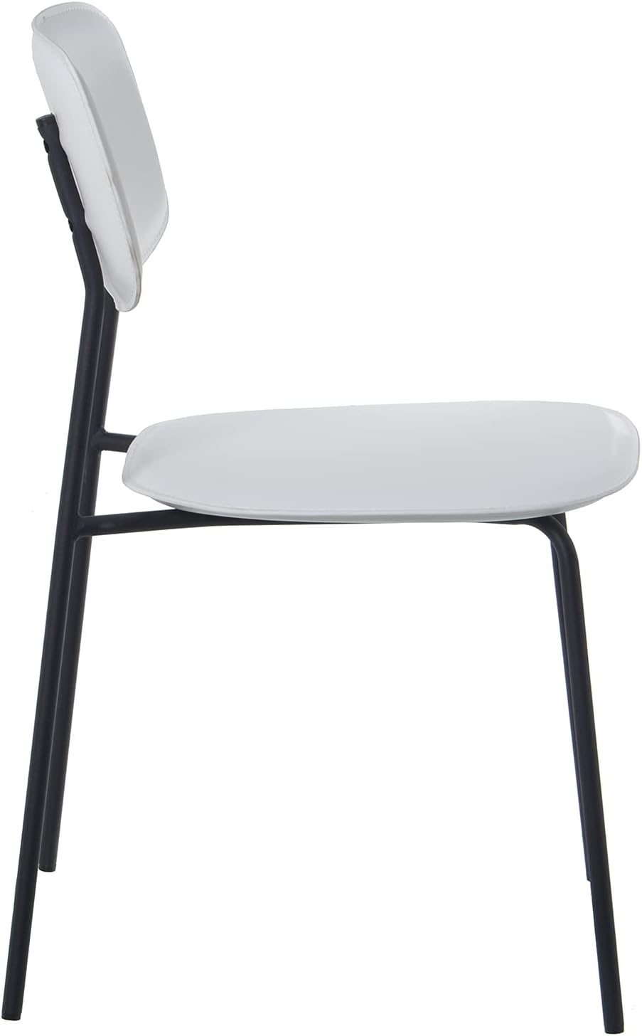 DRW Set van 4 stoelen van kunstleer en metaal, 43 x 48 x 78 cm, zithoogte 44 cm