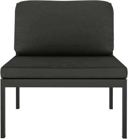 LAPOOH 3-Piece Garden Bench Set with Cushions Made of Aluminium, Anthracite, Garden Lounge, Outdoor Lounge Set, Garden Furniture 318307 - QUORE