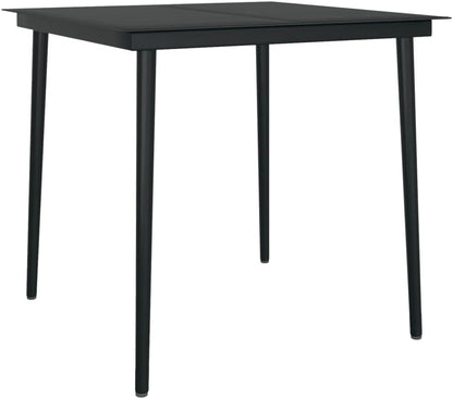5-delige tuin-eetgroep, zwart, loungeset terrasmeubels voor tuin, terras, balkon, maat 80 cm, tafellengte 99620 - QUORE