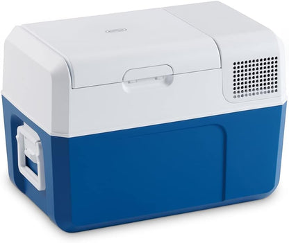 Mobicool MCF32 Elektrische compressorkoelbox, 31 l, 12/24/230 V, mini-koelkast voor auto, vrachtwagen, boot, camper en stopcontact, wit/blauw