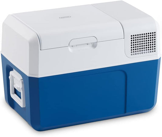 Mobicool MCF32 Elektrische compressorkoelbox, 31 l, 12/24/230 V, mini-koelkast voor auto, vrachtwagen, boot, camper en stopcontact, wit/blauw