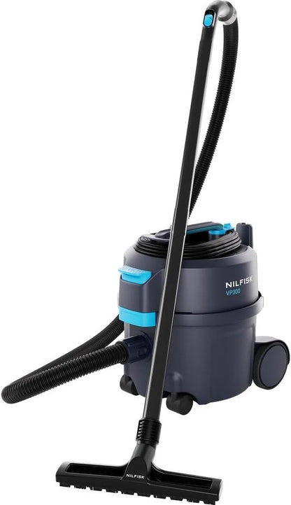 Nilfisk Professionele stofzuiger VP300 HEPA Basic (industriële stofzuiger met HEPA-filter, inhoud filterzak 10 l, zuigvermogen 800 W, luchtstroom 32 l/s) 107421144 (Nero)