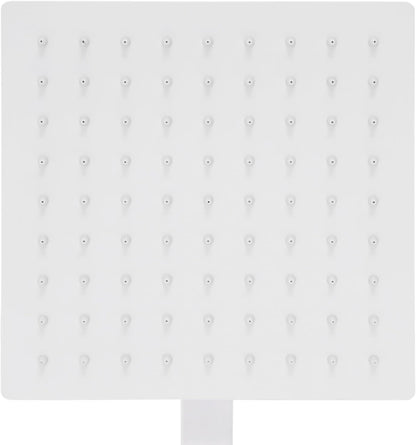 OUKANING Shower System with Thermostat, Digital, Rotary Knob, Shower Set with Storage Basket, Including Overhead Shower, Hand Shower, High Pressure Water Gun and Drain Tap (White, Colour Basin) - QUORE