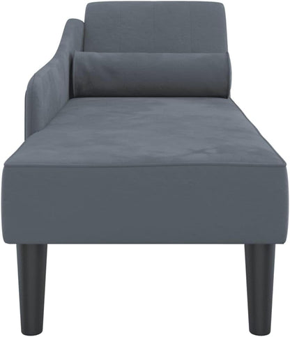 Chaise Longue – Lounge Sofa – Sofa – Fauteuil – Loungeset – Donkergrijs – Fluwelen Bekleding – Compact Formaat