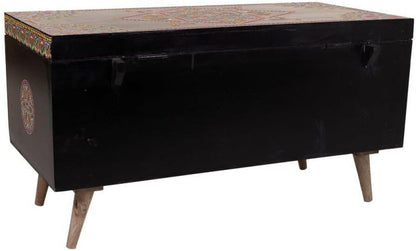 Baul De Madera Pintado Artesanal Negro_ AlexandreHouse